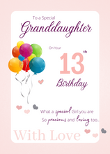 Load image into Gallery viewer, Birthday Granddaughter Recordable Audio Voice Greeting Card