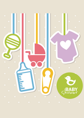 Baby Shower Recordable Audio Voice Greeting Card 