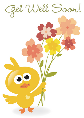 Get Well Soon Recordable Audio Voice Greeting Card