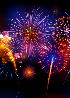 Fireworks Celebration Recordable Audio Voice Greeting Card