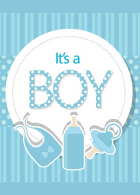 New Baby Boy Recordable Audio Voice Greeting Card