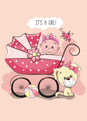 New Baby Girl Recordable Audio Voice Greeting Card