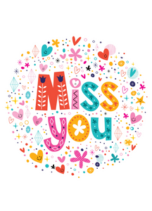 Miss You Recordable Audio Voice Greeting Card