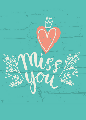 Miss You Recordable Audio Voice Greeting Card