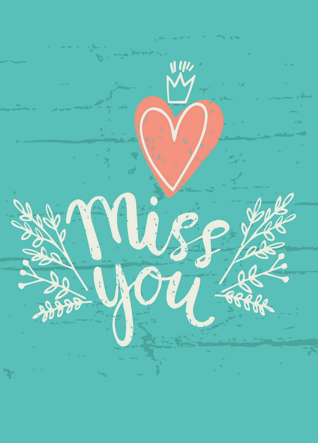 Miss You Recordable Audio Voice Greeting Card